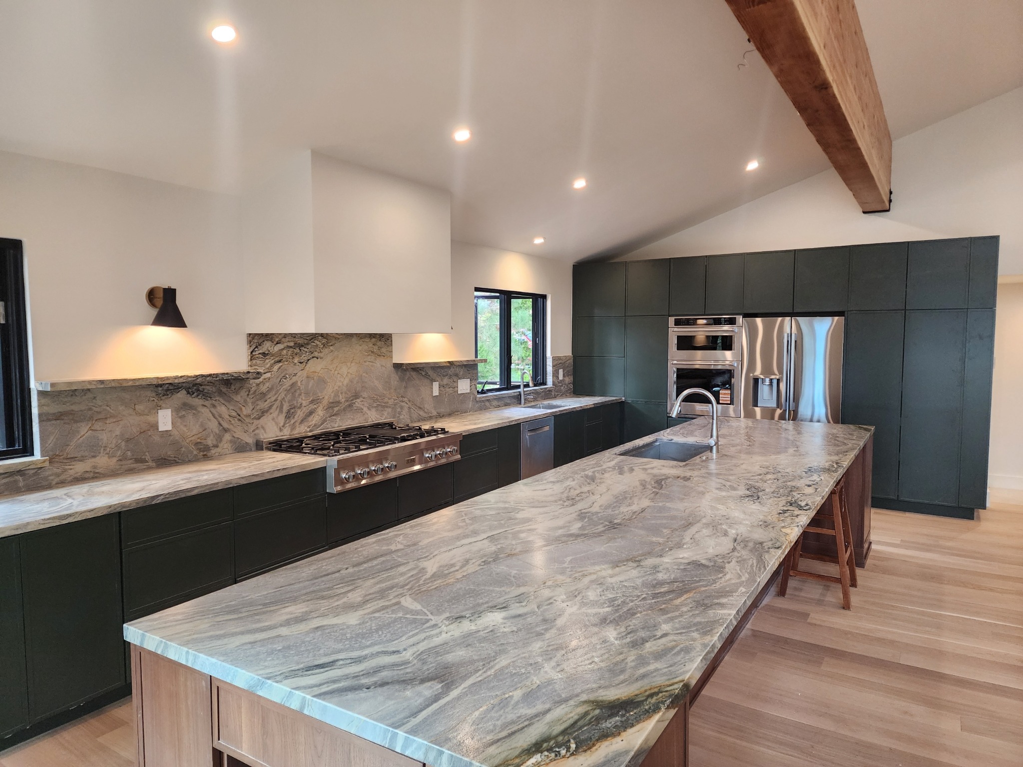 Modern Tahoe home exterior with folding doors